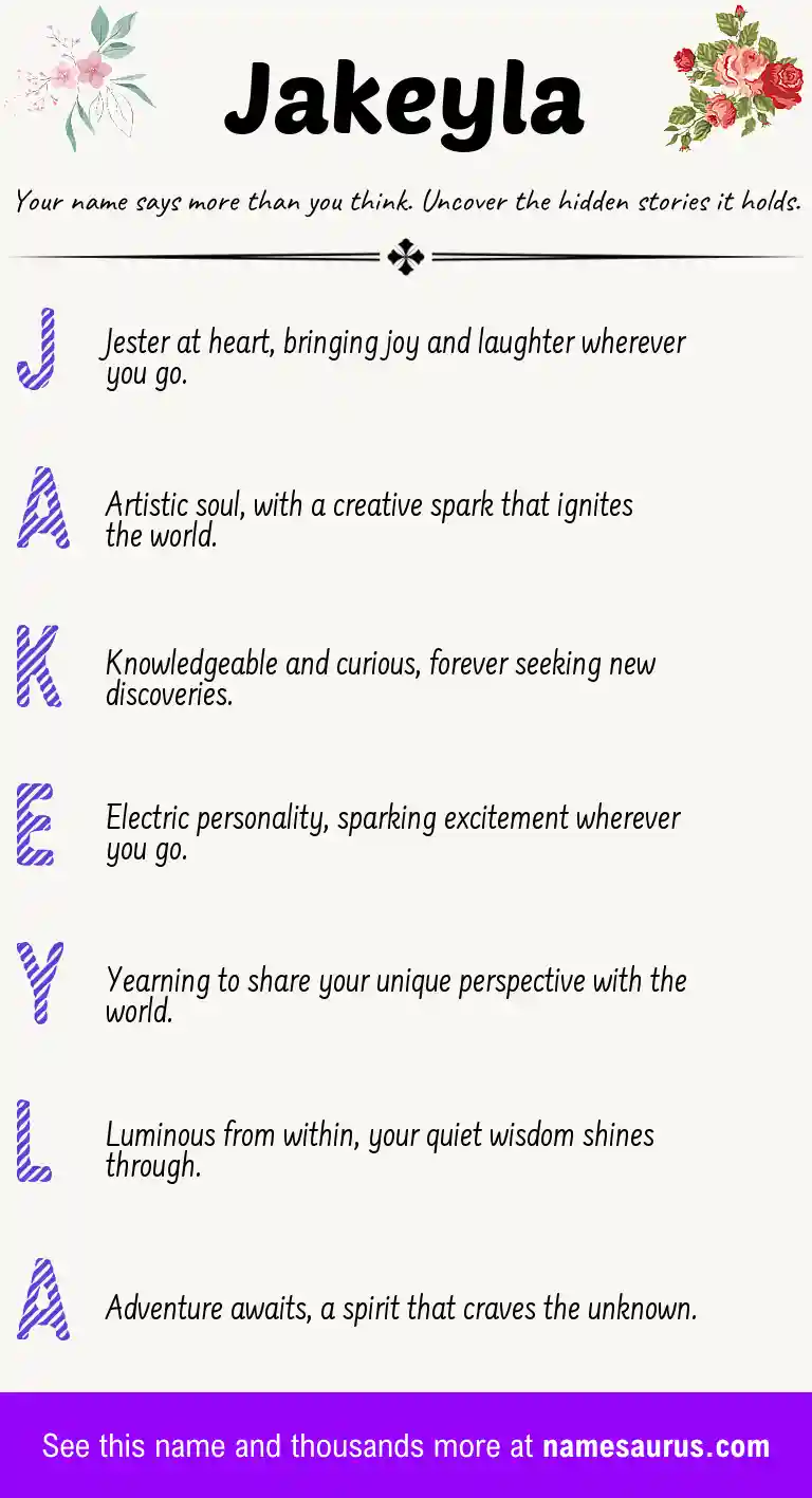 Acrostic poem about Jakeyla.