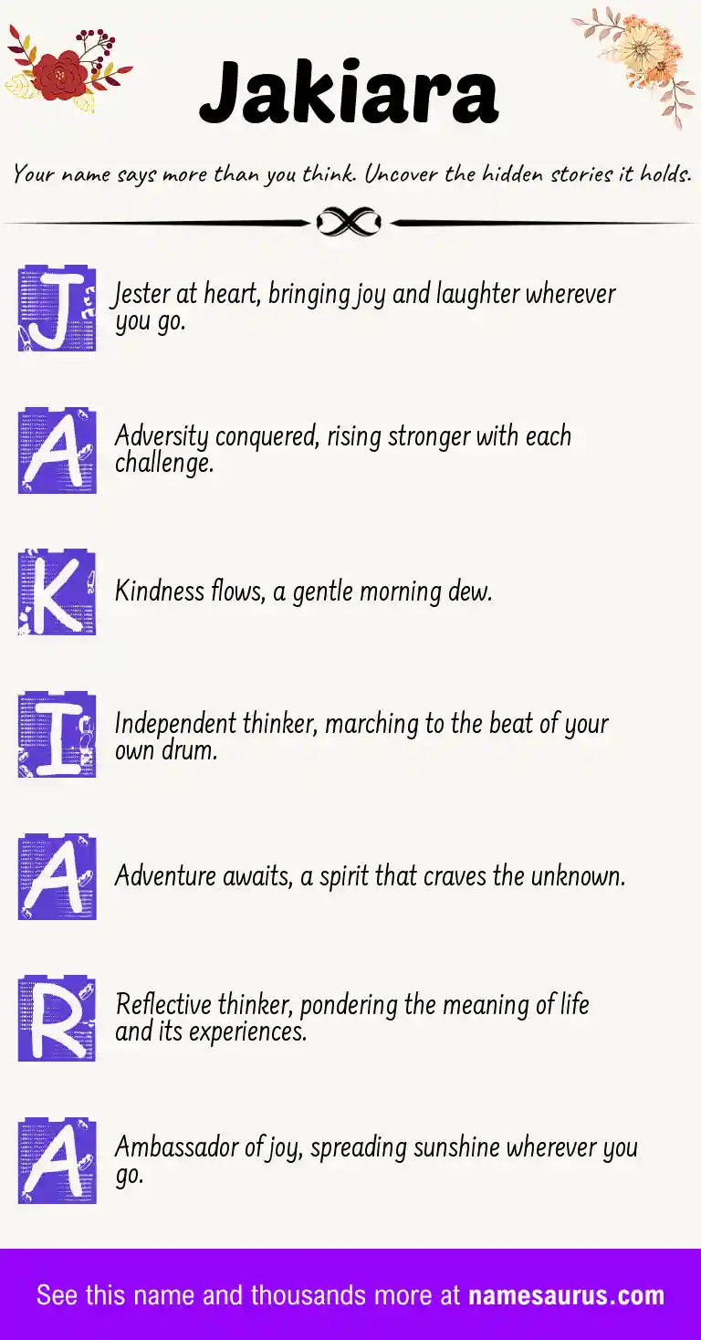 Acrostic poem about Jakiara.