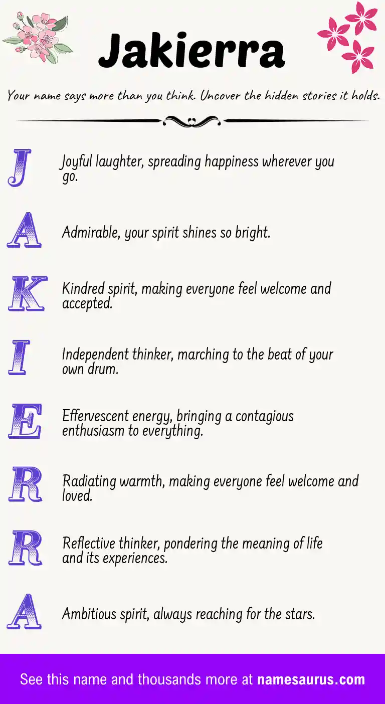 Acrostic poem about Jakierra.