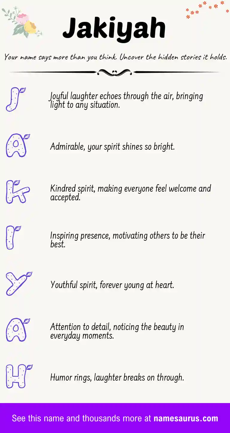 Acrostic poem about Jakiyah.