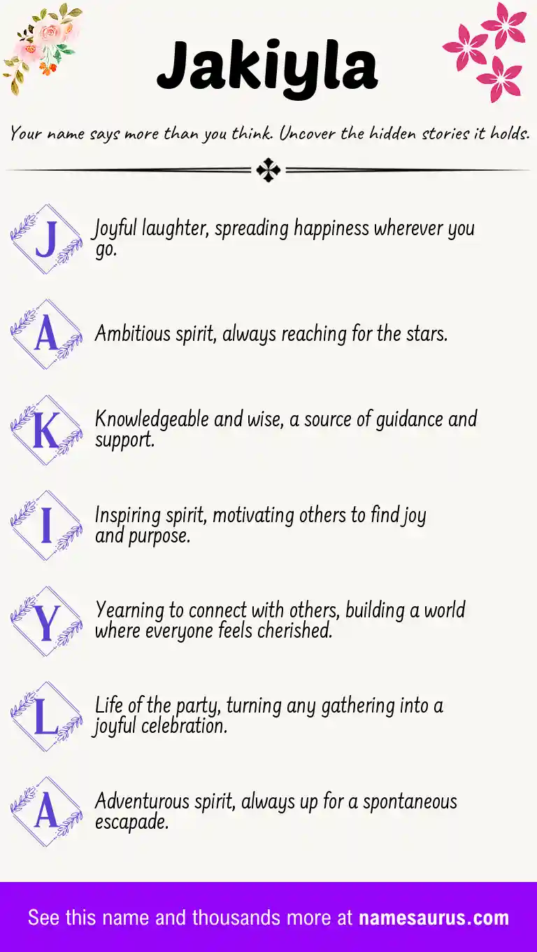 Acrostic poem about Jakiyla.