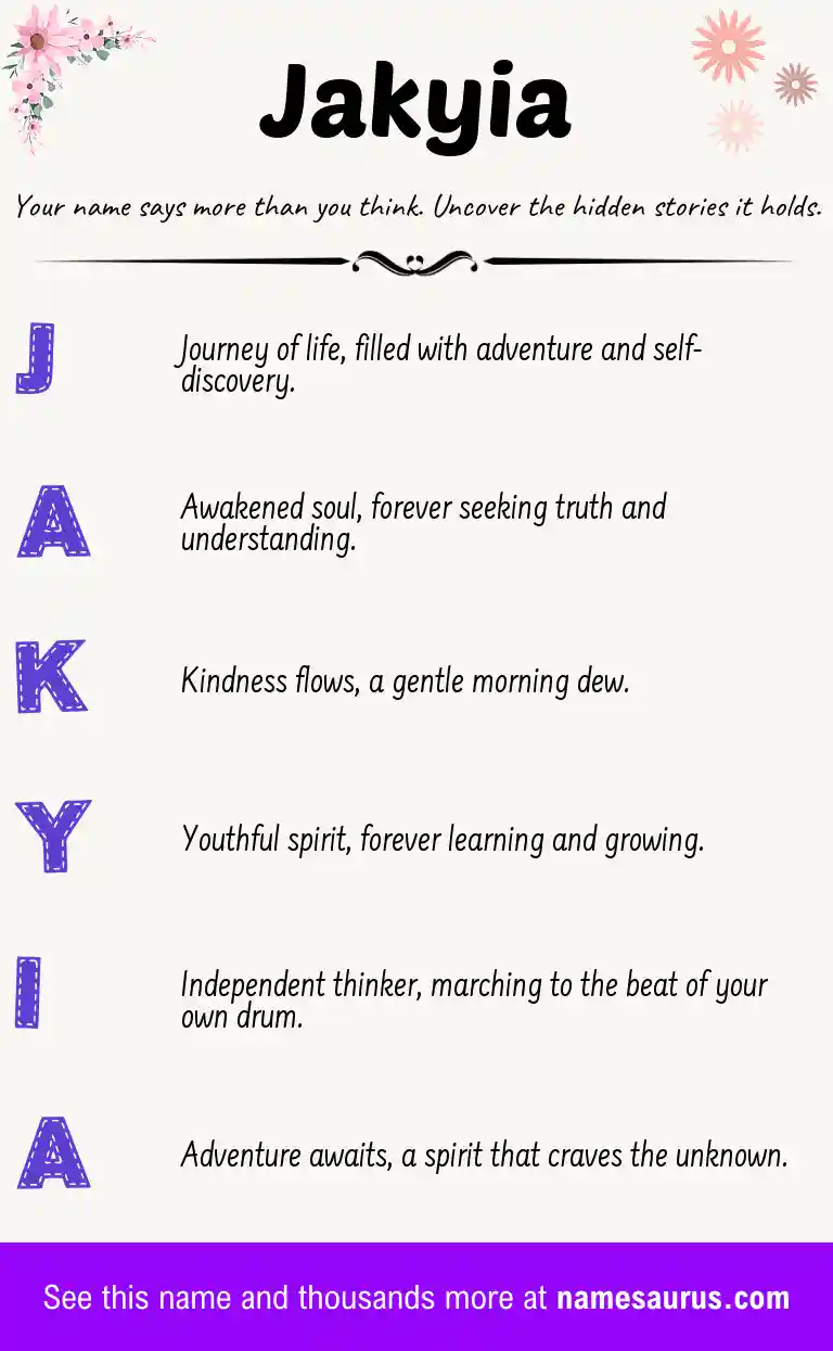 Acrostic poem about Jakyia.