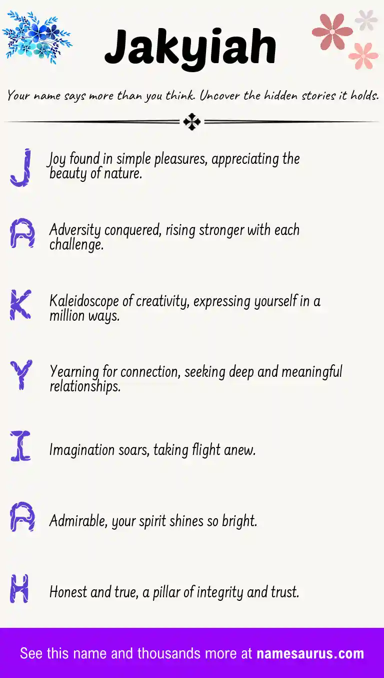 Acrostic poem about Jakyiah.