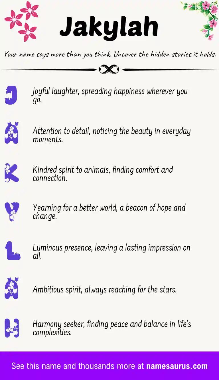 Acrostic poem about Jakylah.