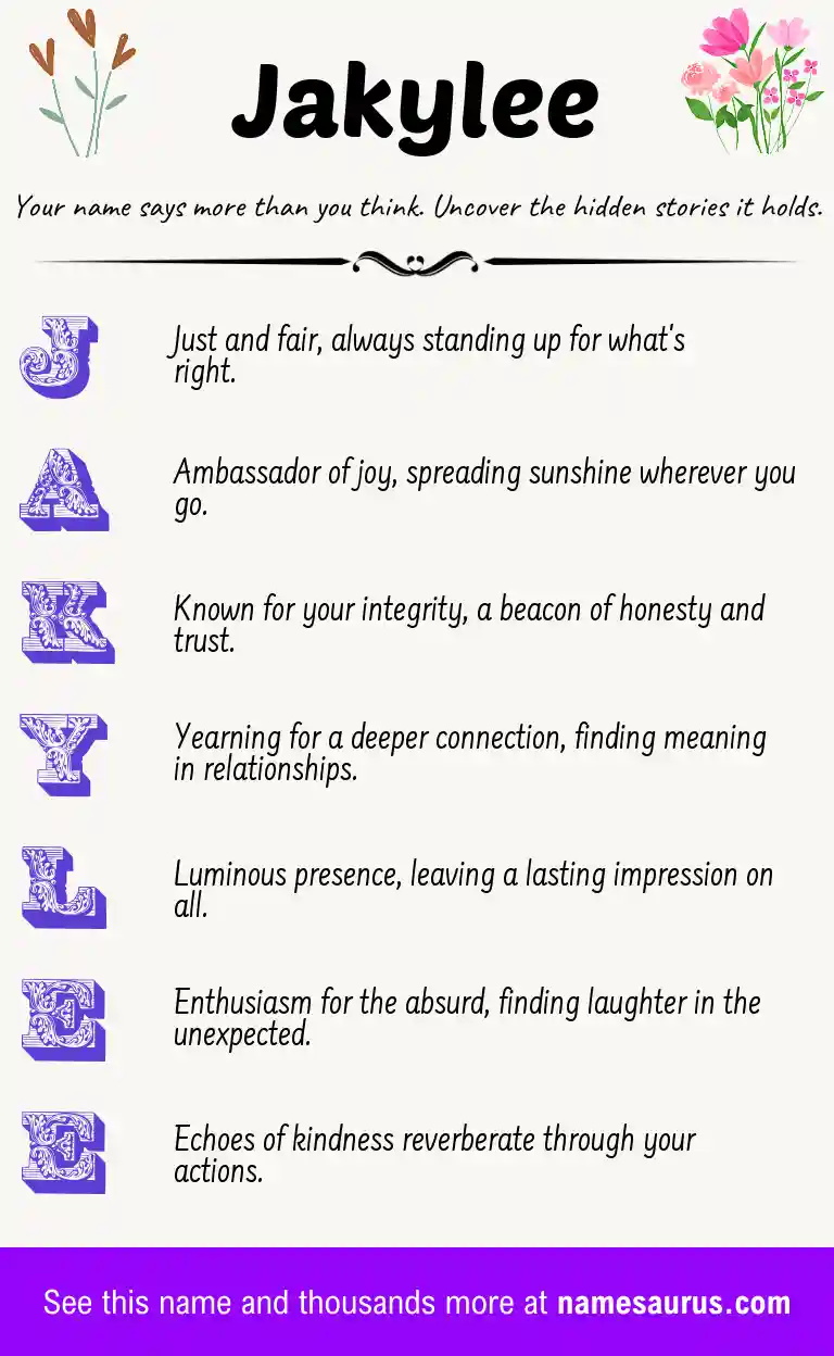 Acrostic poem about Jakylee.