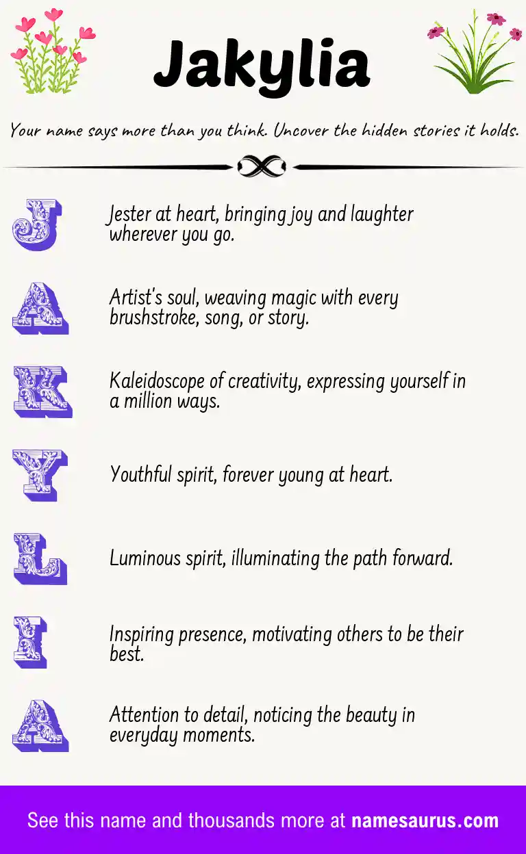 Acrostic poem about Jakylia.