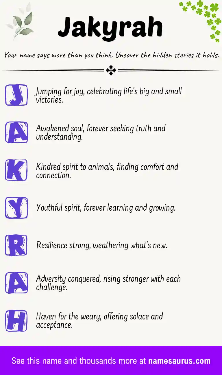 Acrostic poem about Jakyrah.