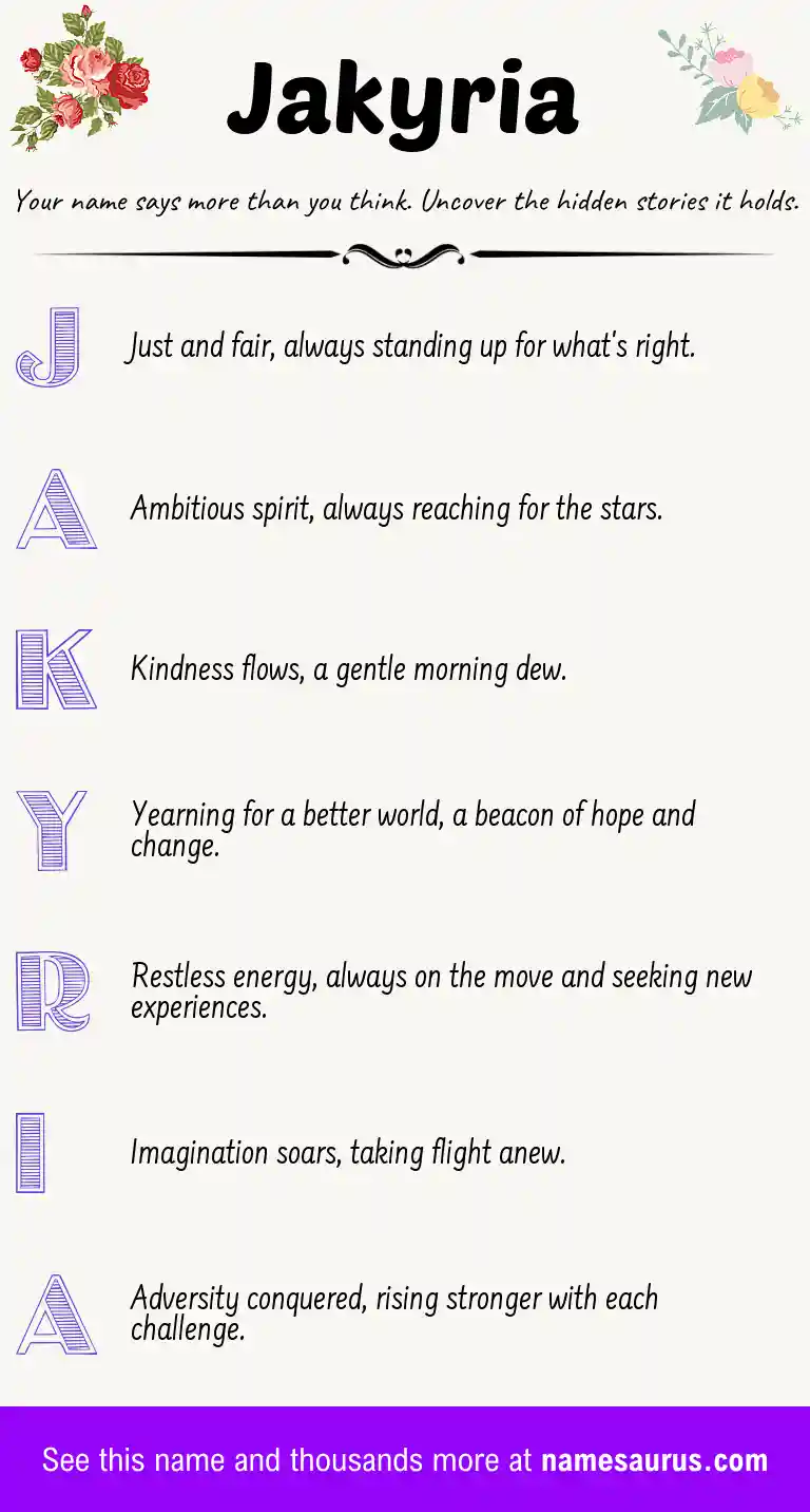 Acrostic poem about Jakyria.