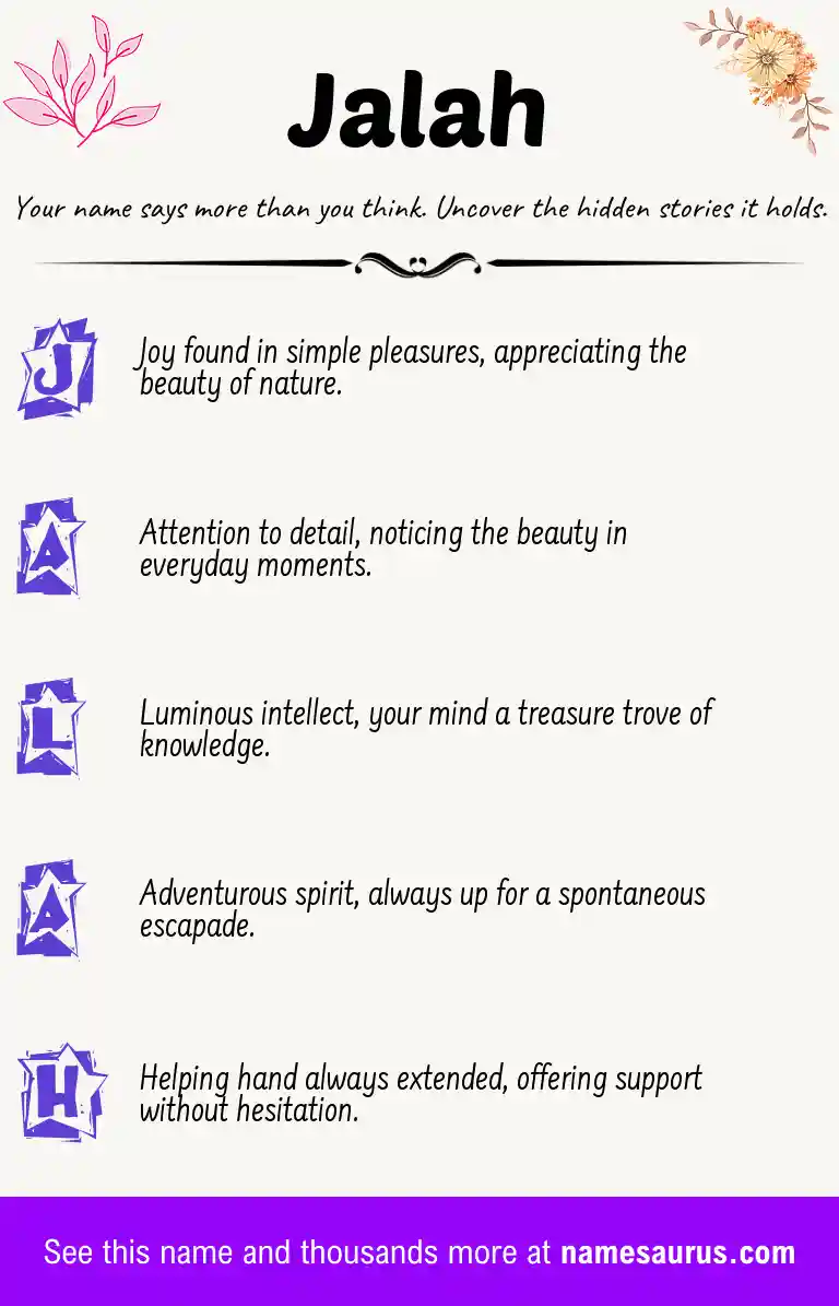Acrostic poem about Jalah.