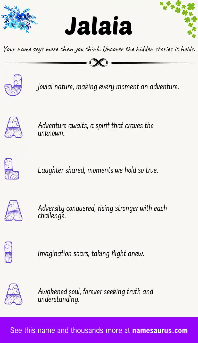 Acrostic poem about Jalaia.