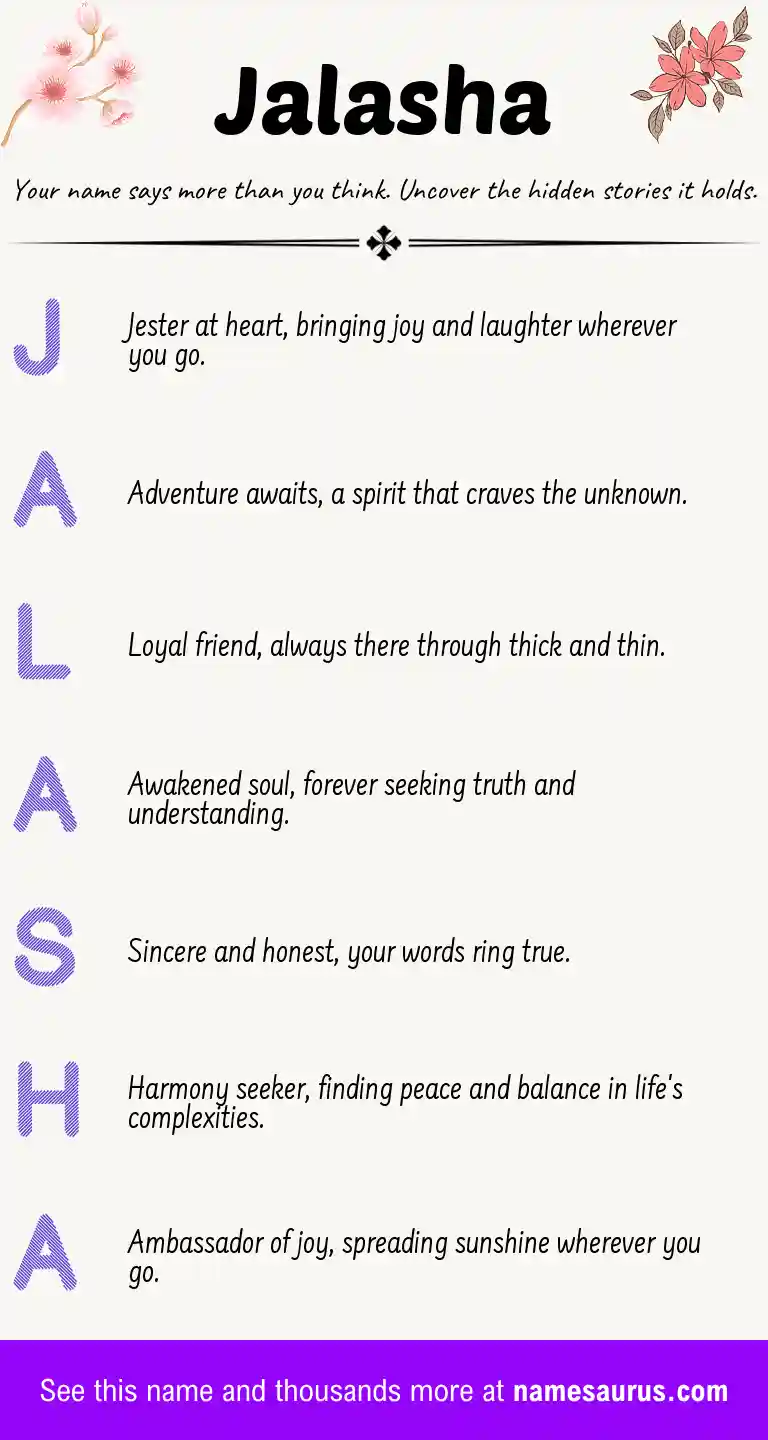 Acrostic poem about Jalasha.