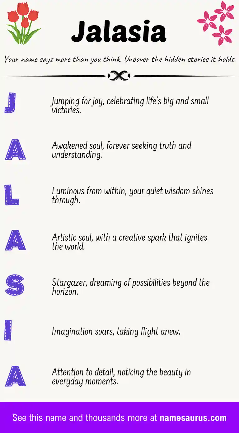 Acrostic poem about Jalasia.