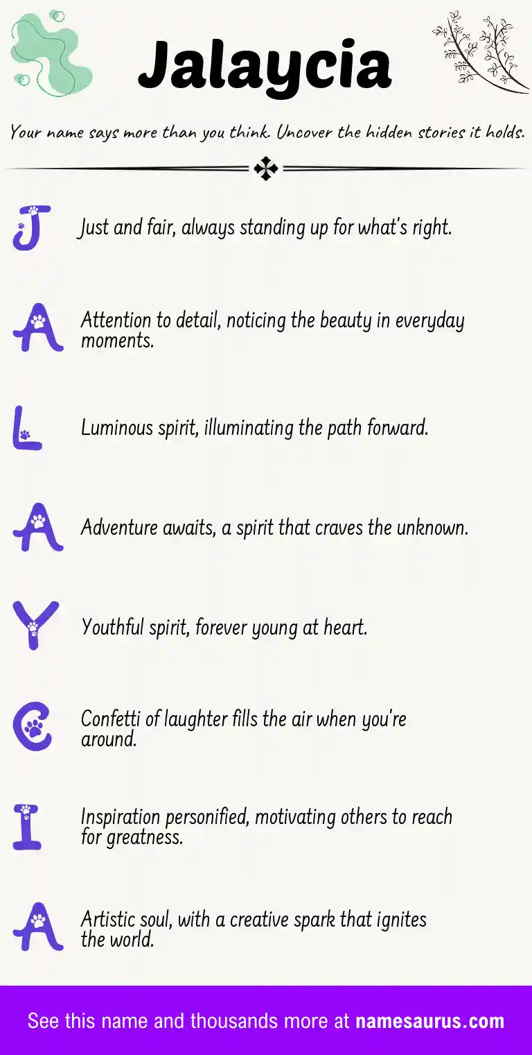 Acrostic poem about Jalaycia.