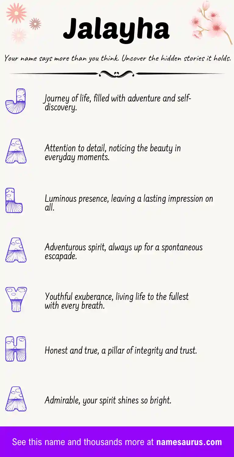 Acrostic poem about Jalayha.