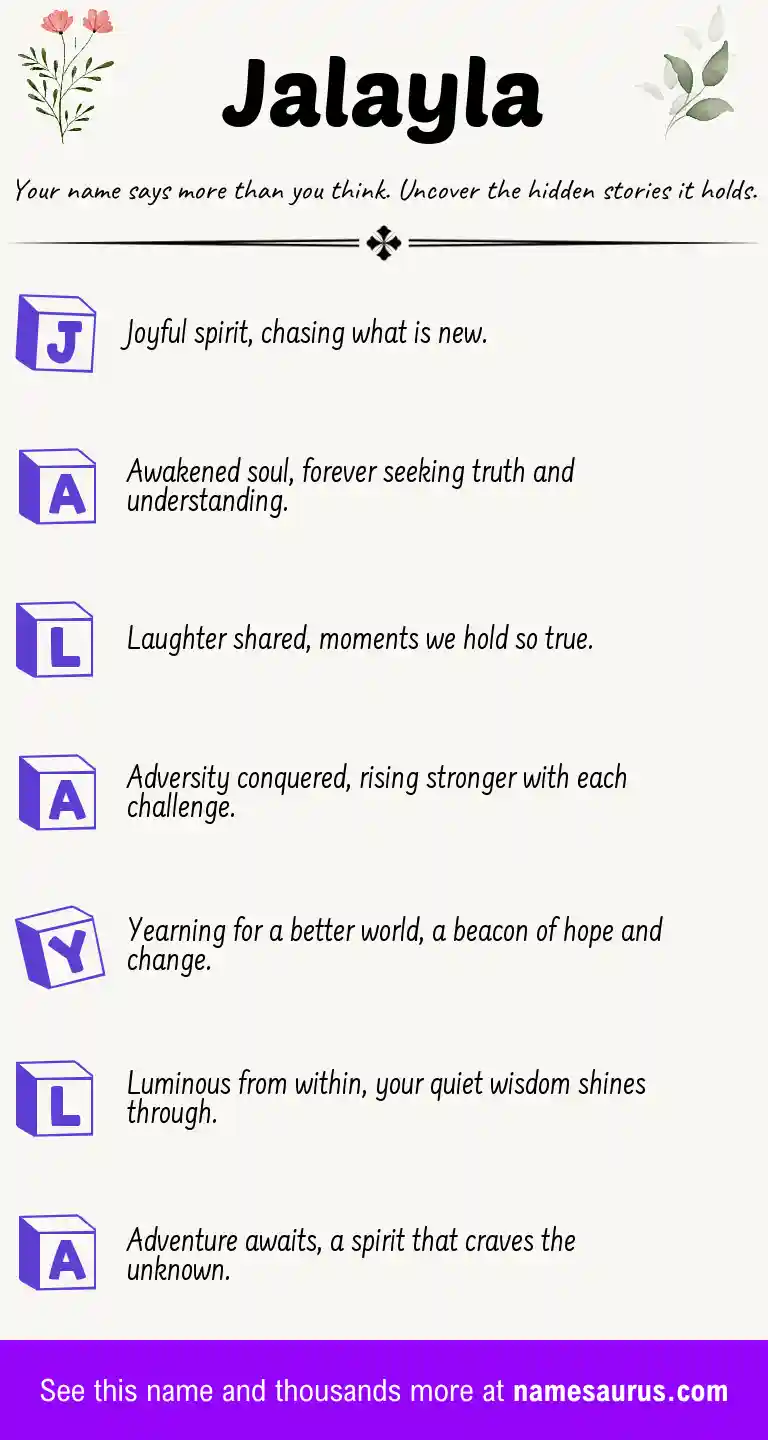 Acrostic poem about Jalayla.