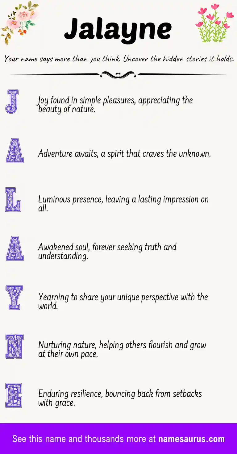 Acrostic poem about Jalayne.