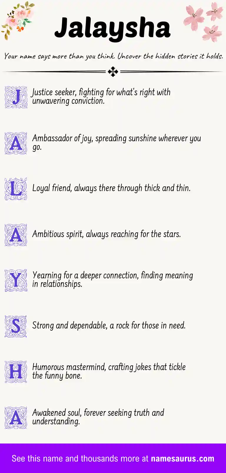 Acrostic poem about Jalaysha.
