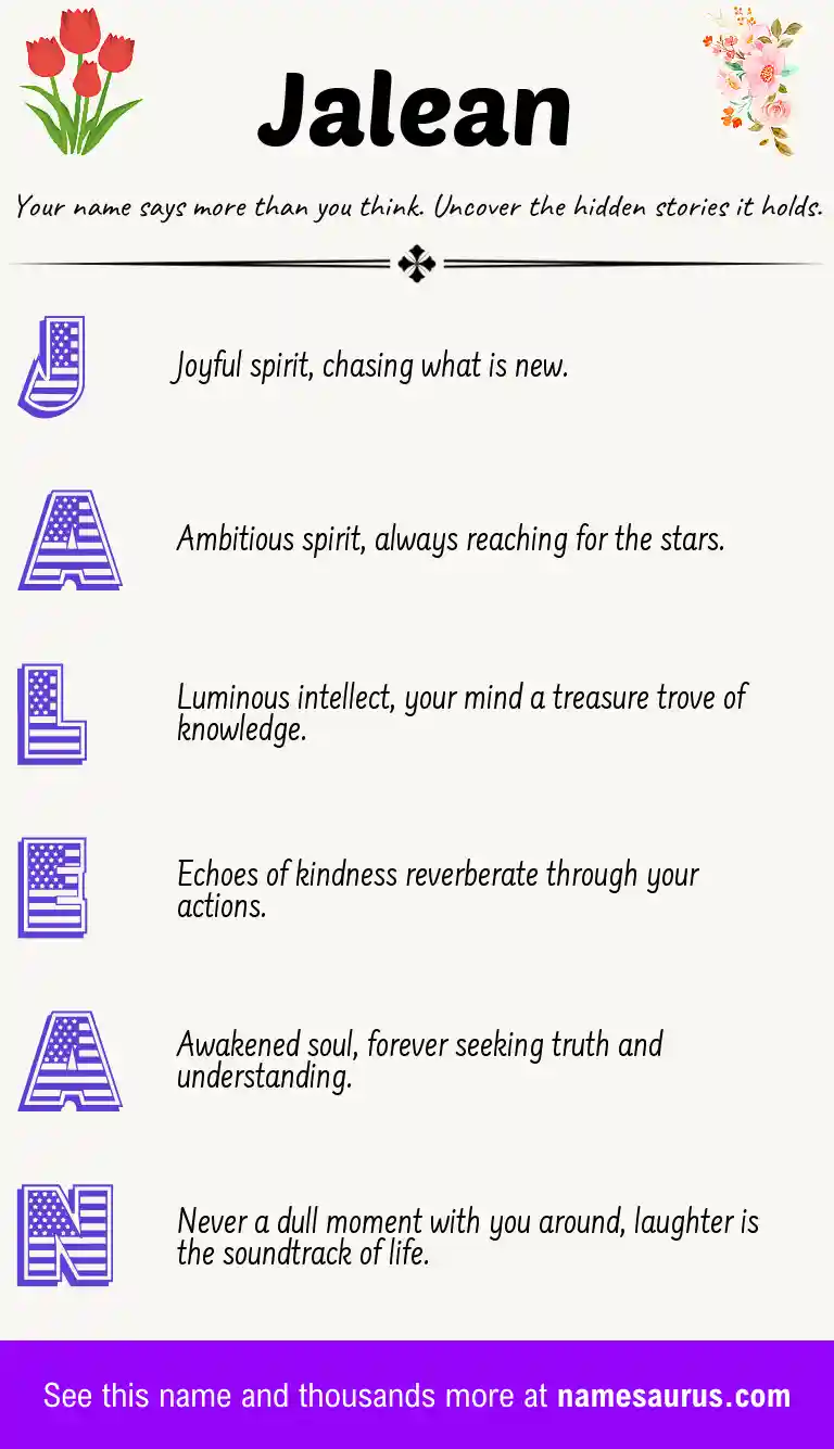 Acrostic poem about Jalean.