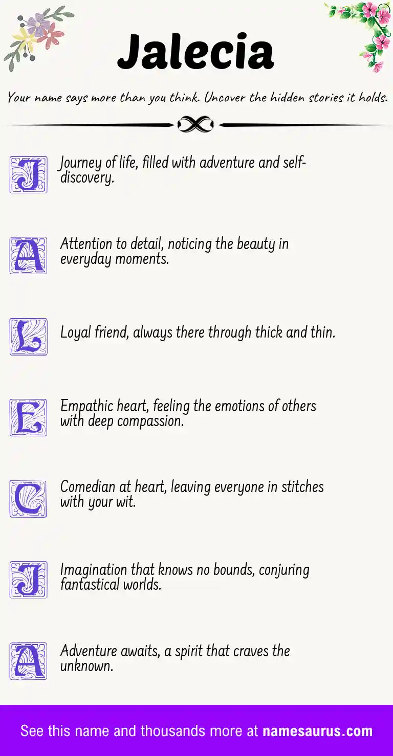 Acrostic poem about Jalecia.