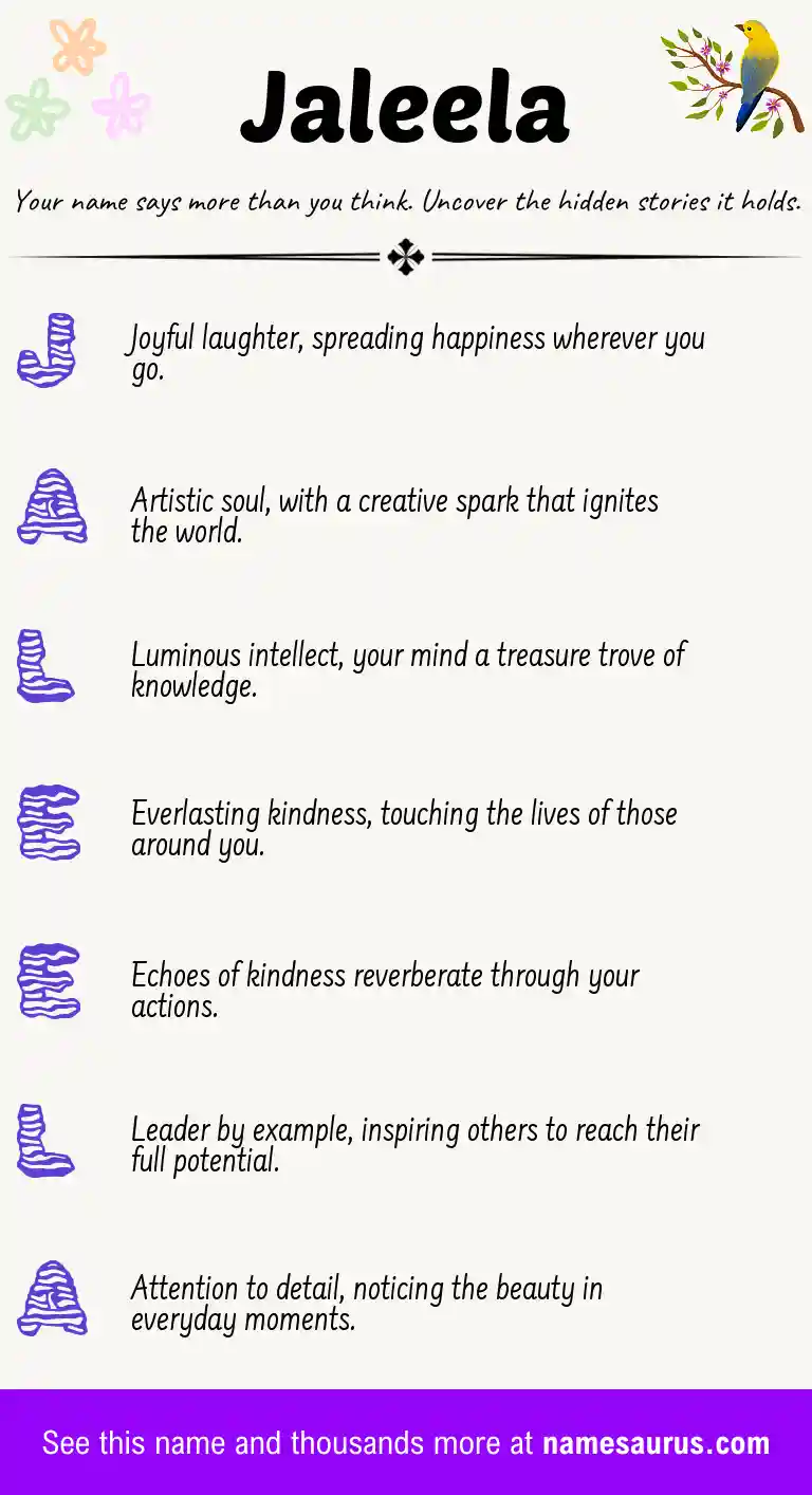 Acrostic poem about Jaleela.