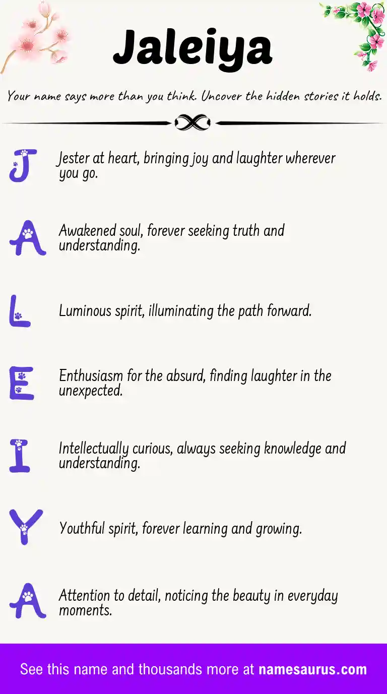 Acrostic poem about Jaleiya.