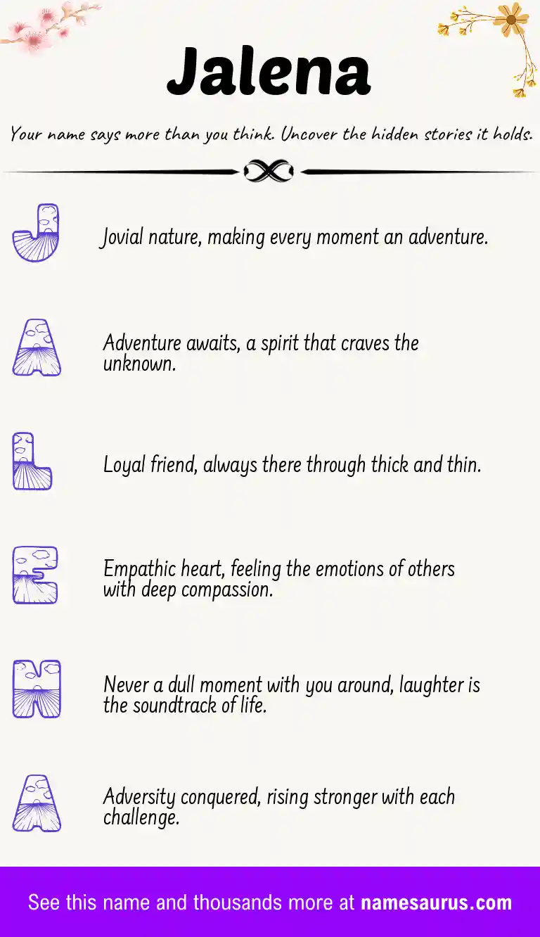 Acrostic poem about Jalena.