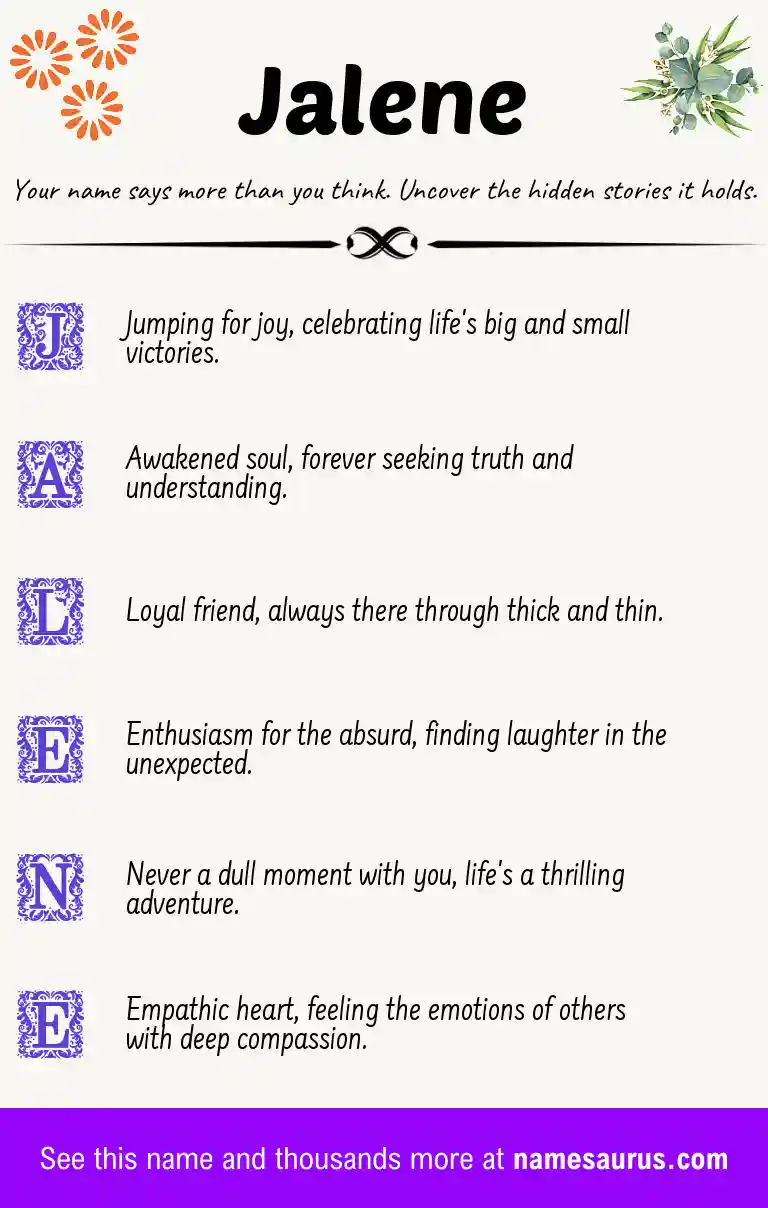 Acrostic poem about Jalene.