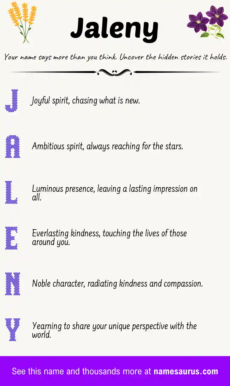 Acrostic poem about Jaleny.