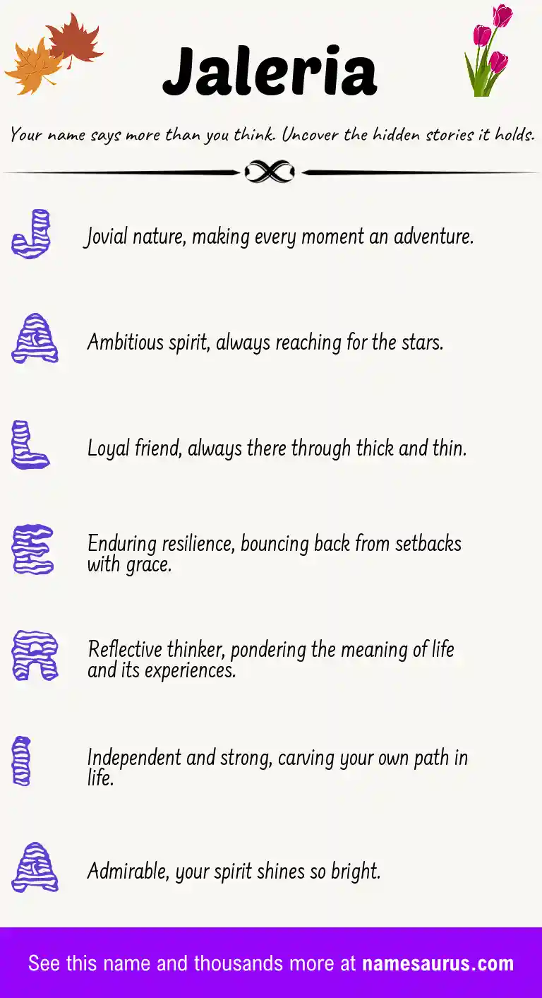 Acrostic poem about Jaleria.