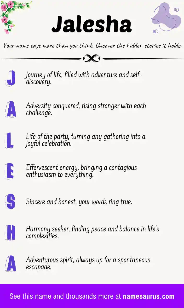 Acrostic poem about Jalesha.
