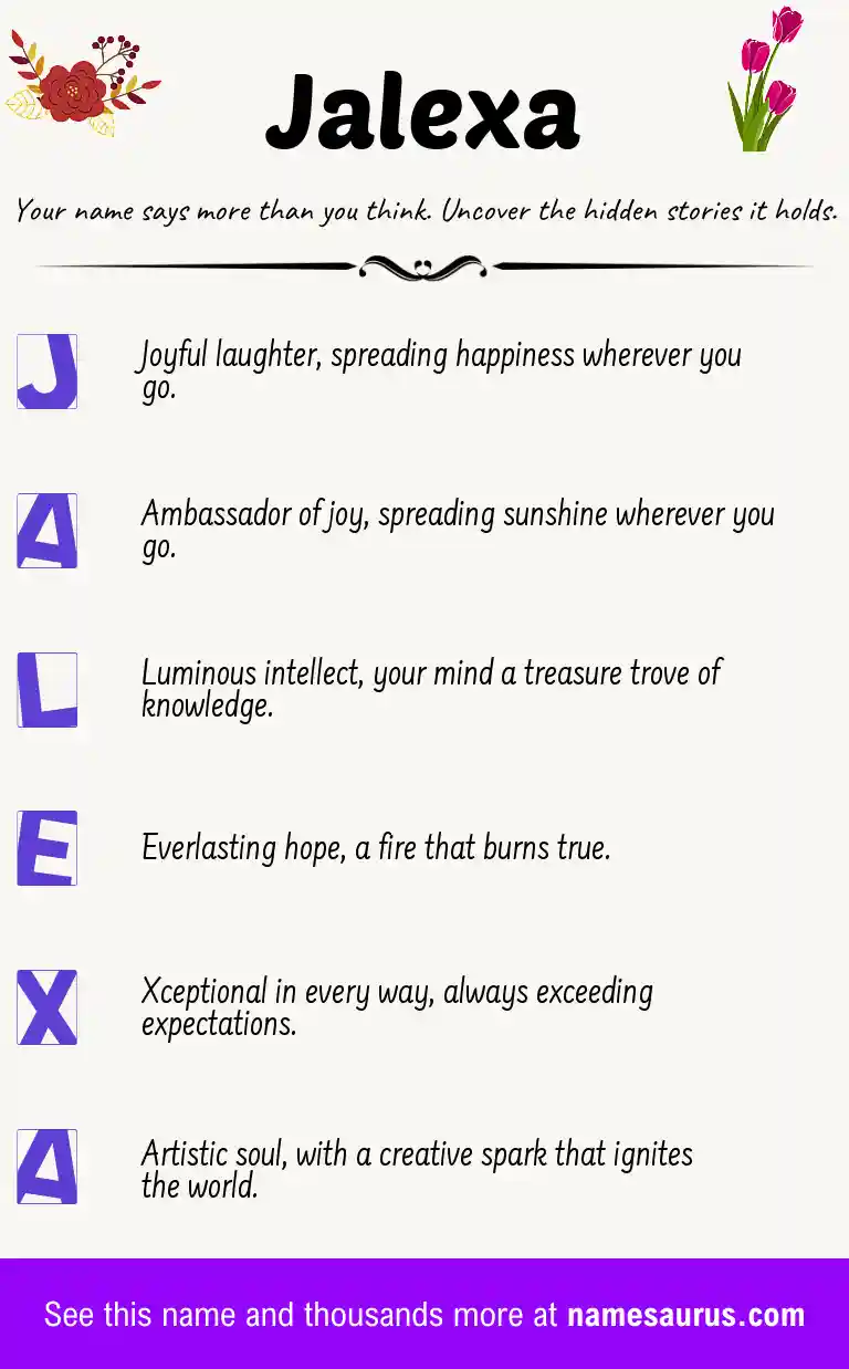 Acrostic poem about Jalexa.