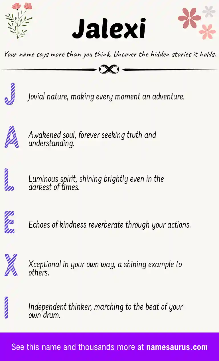 Acrostic poem about Jalexi.