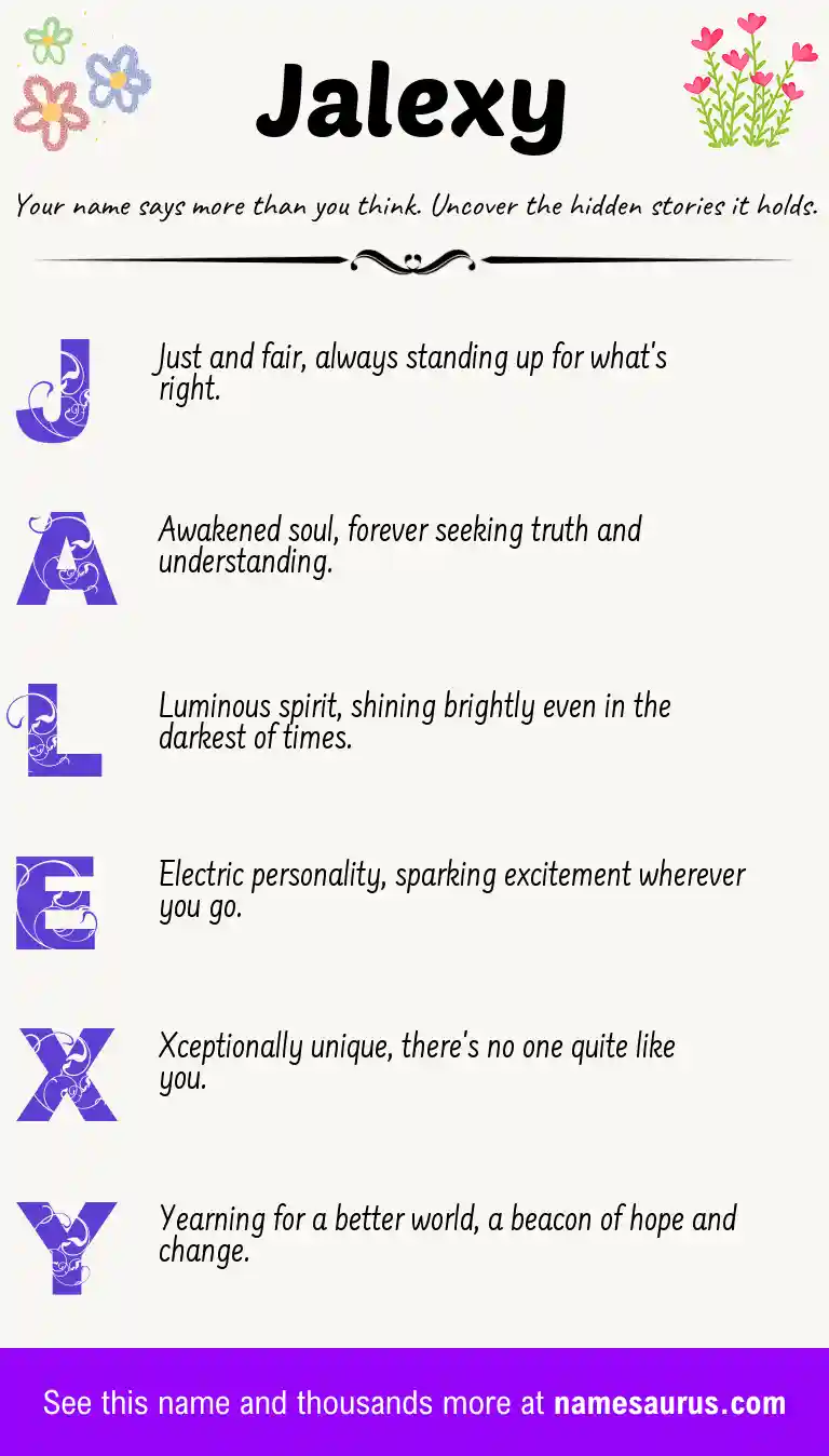 Acrostic poem about Jalexy.