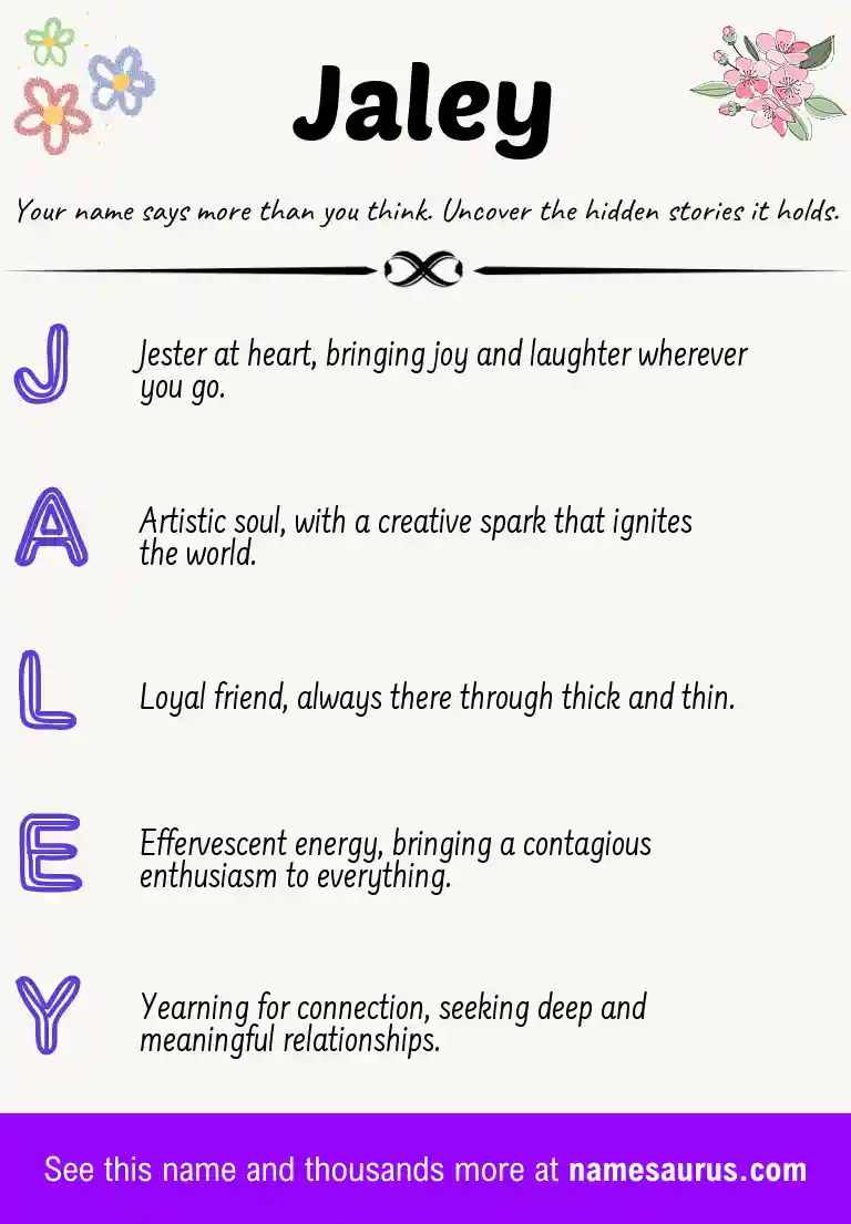 Acrostic poem about Jaley.