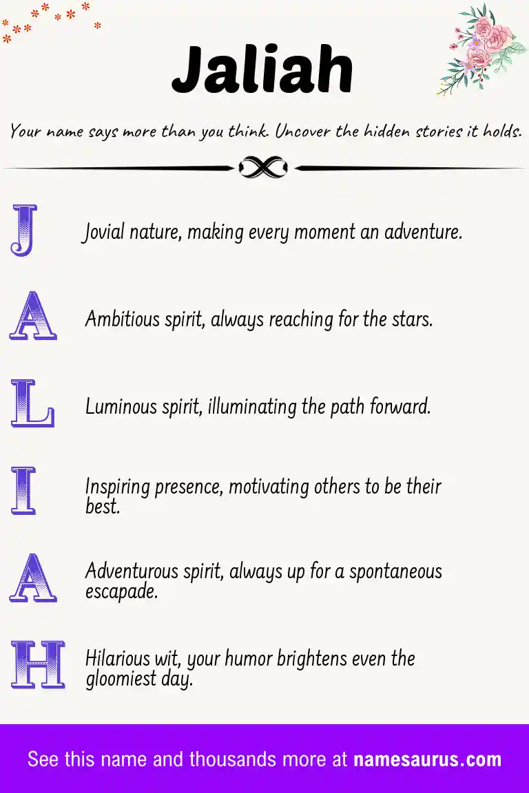 Acrostic poem about Jaliah.