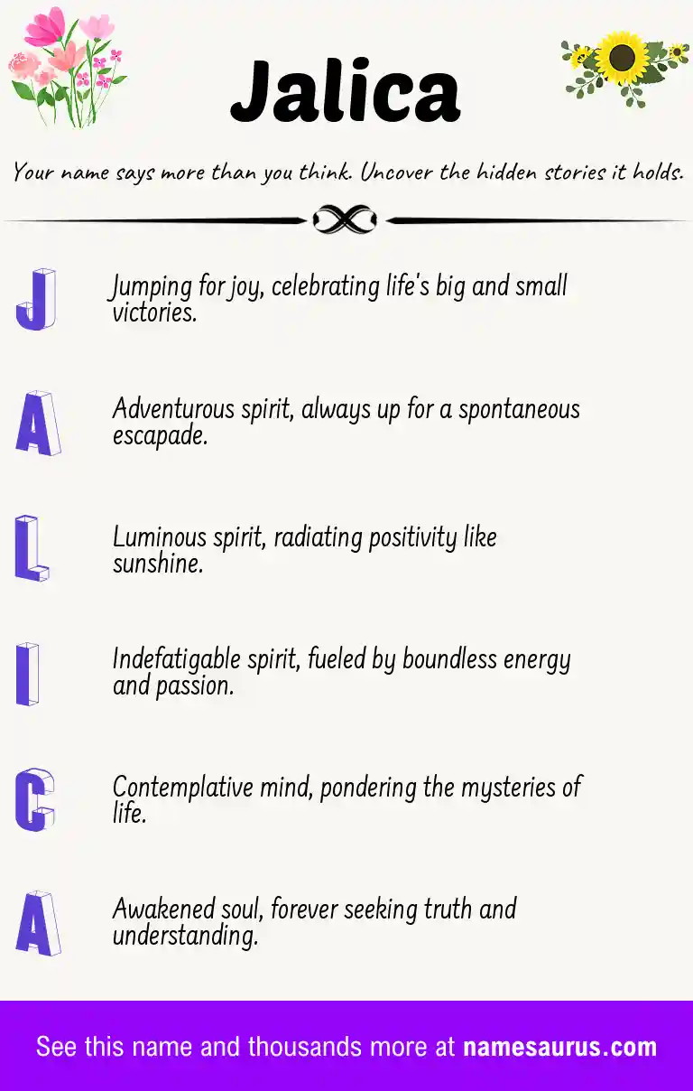 Acrostic poem about Jalica.