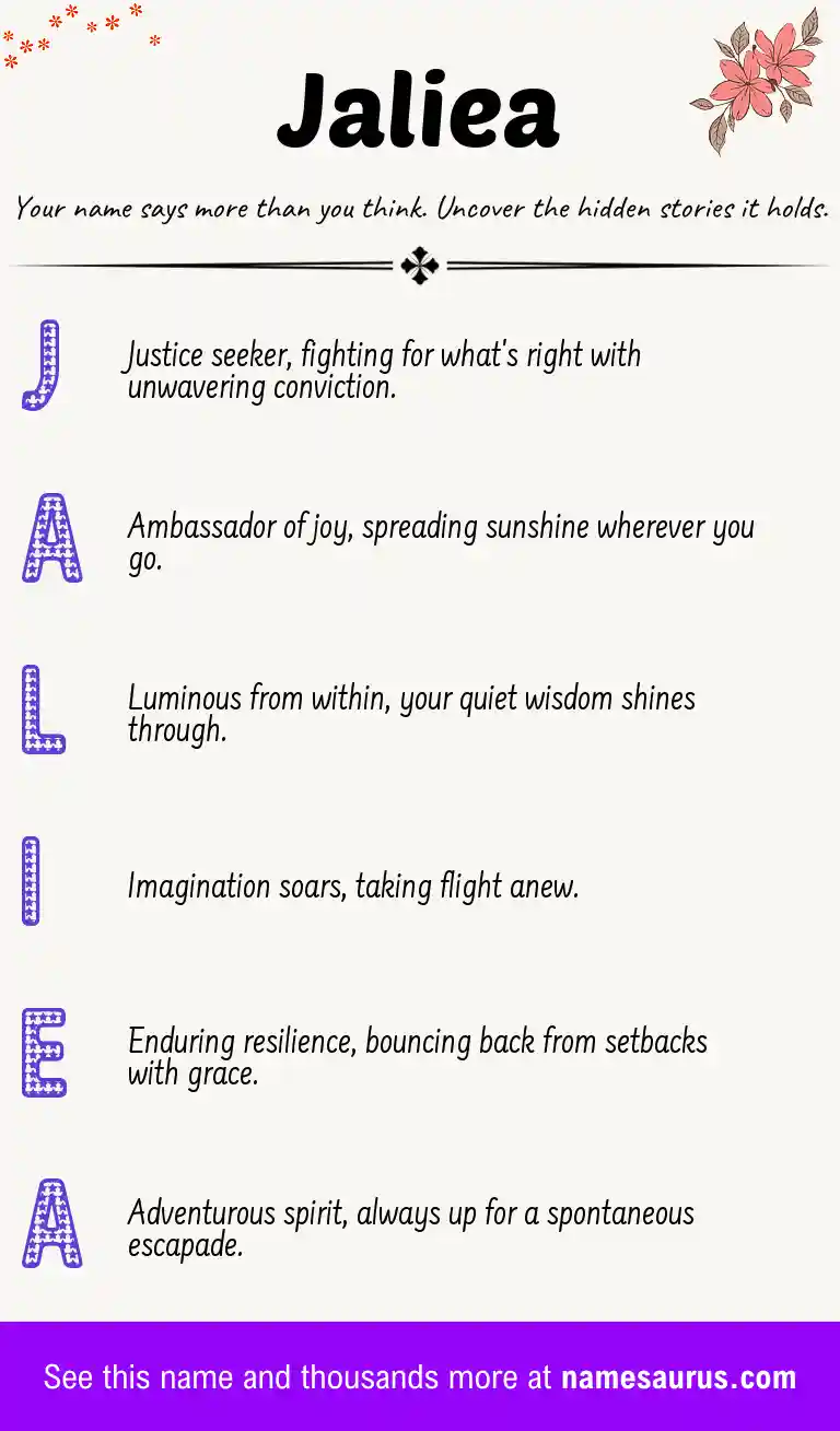 Acrostic poem about Jaliea.