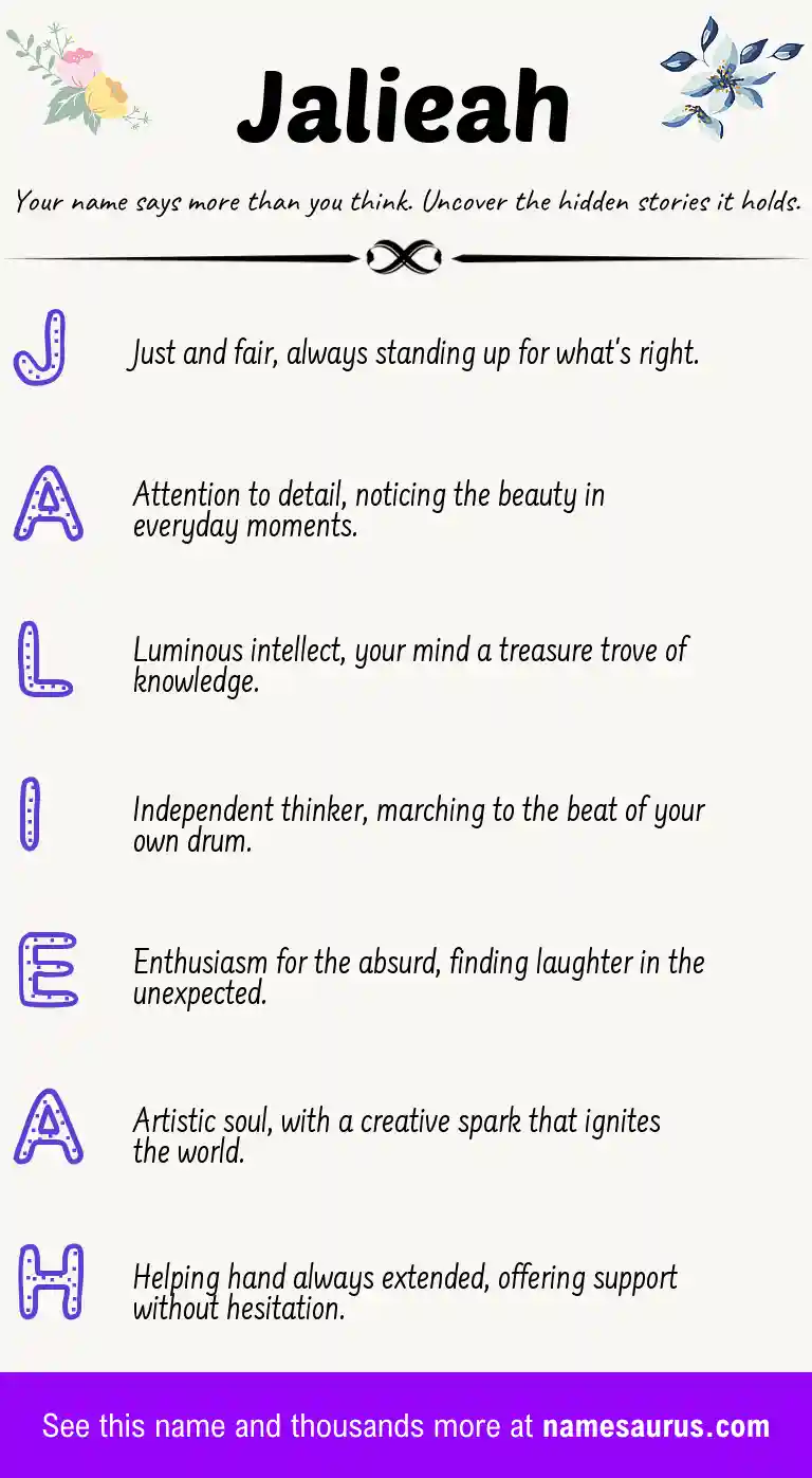 Acrostic poem about Jalieah.