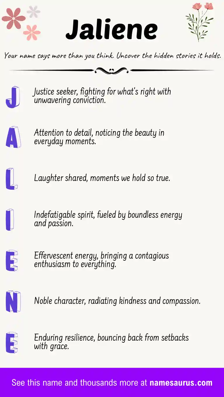 Acrostic poem about Jaliene.