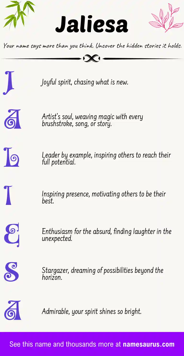 Acrostic poem about Jaliesa.