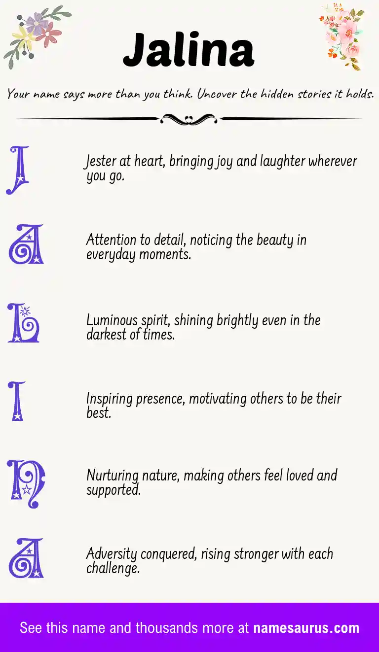 Acrostic poem about Jalina.