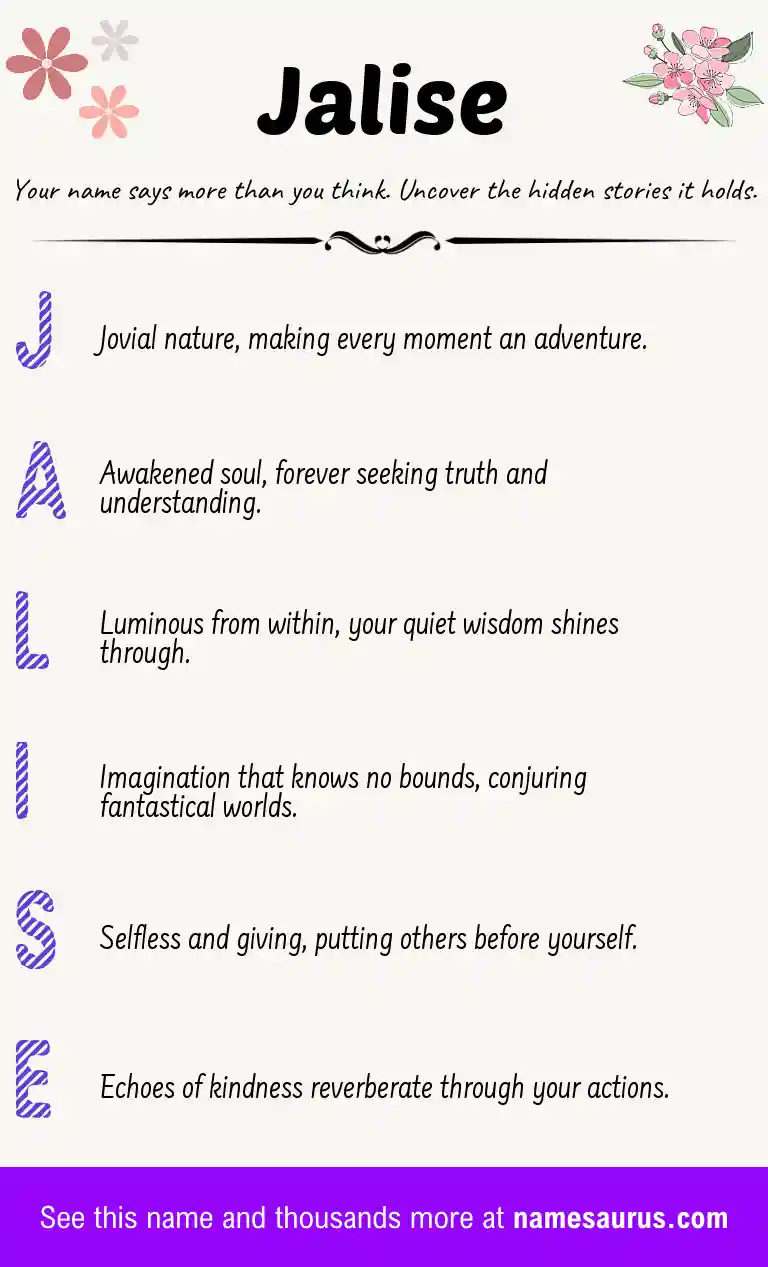 Acrostic poem about Jalise.