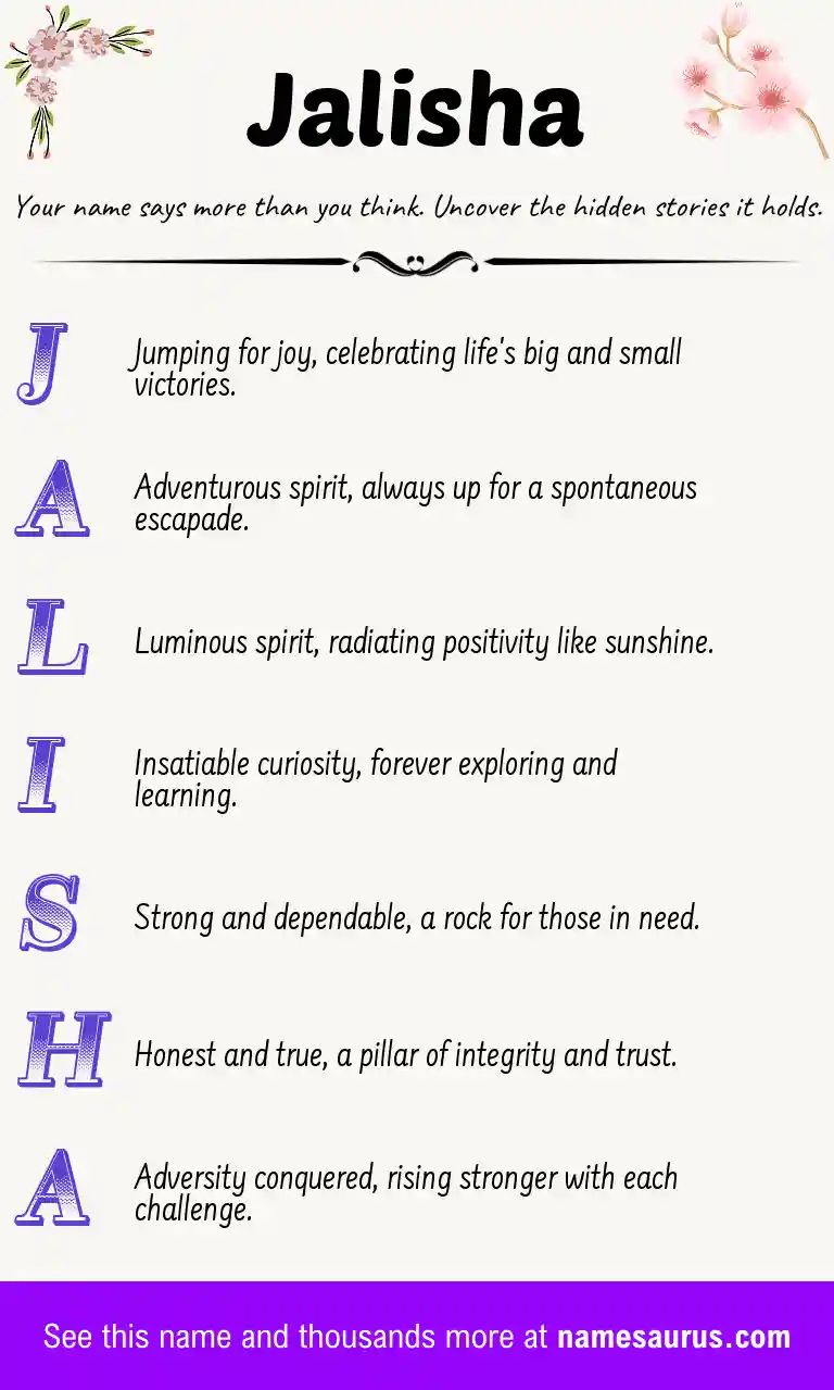 Acrostic poem about Jalisha.