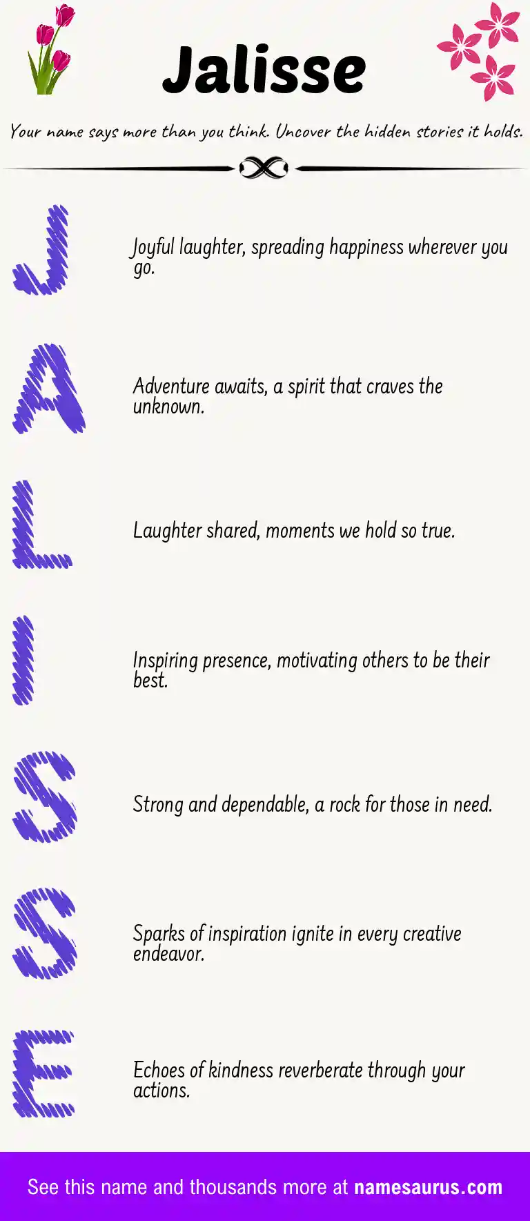 Acrostic poem about Jalisse.