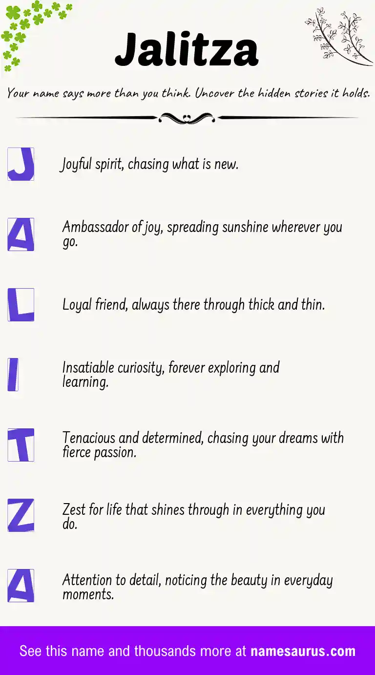 Acrostic poem about Jalitza.