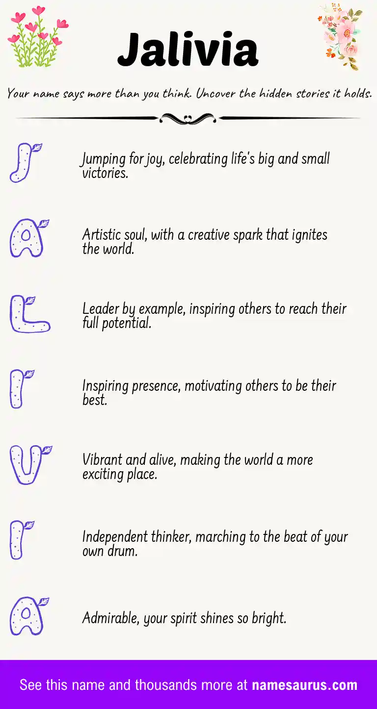 Acrostic poem about Jalivia.