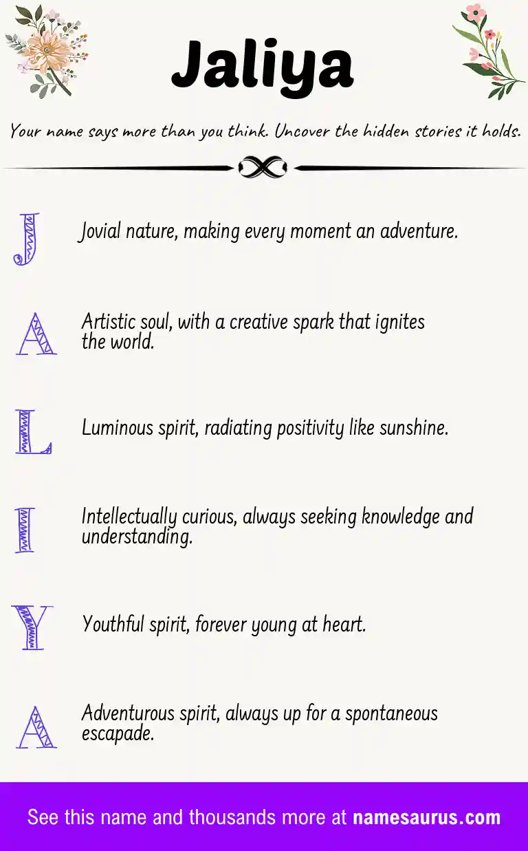 Acrostic poem about Jaliya.