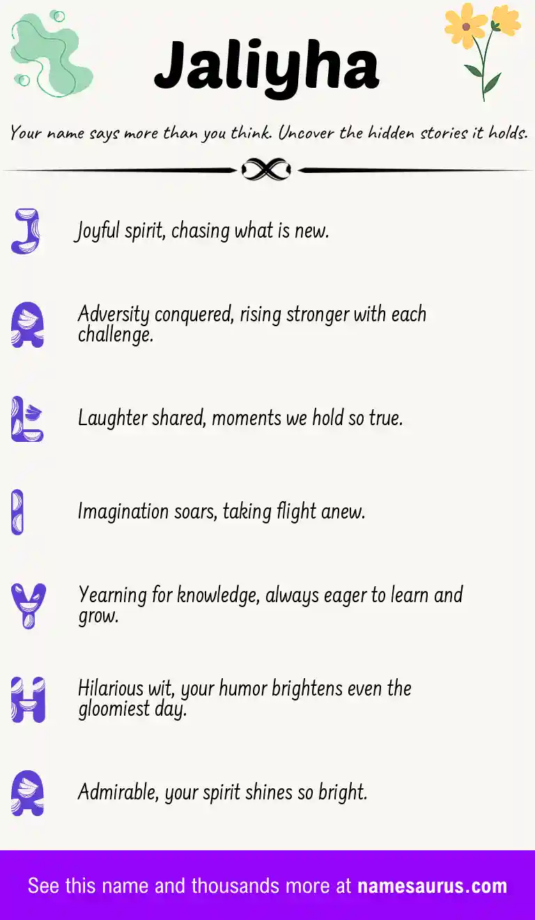 Acrostic poem about Jaliyha.
