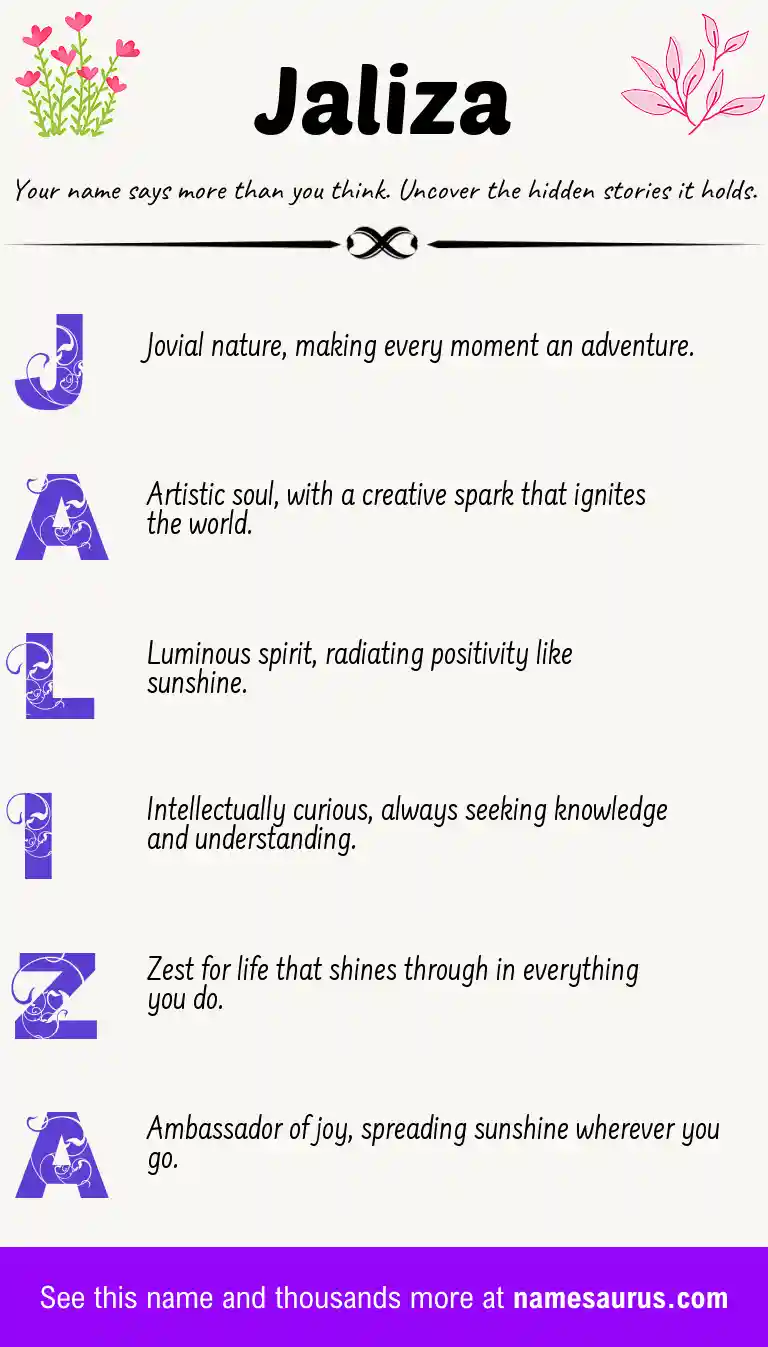 Acrostic poem about Jaliza.