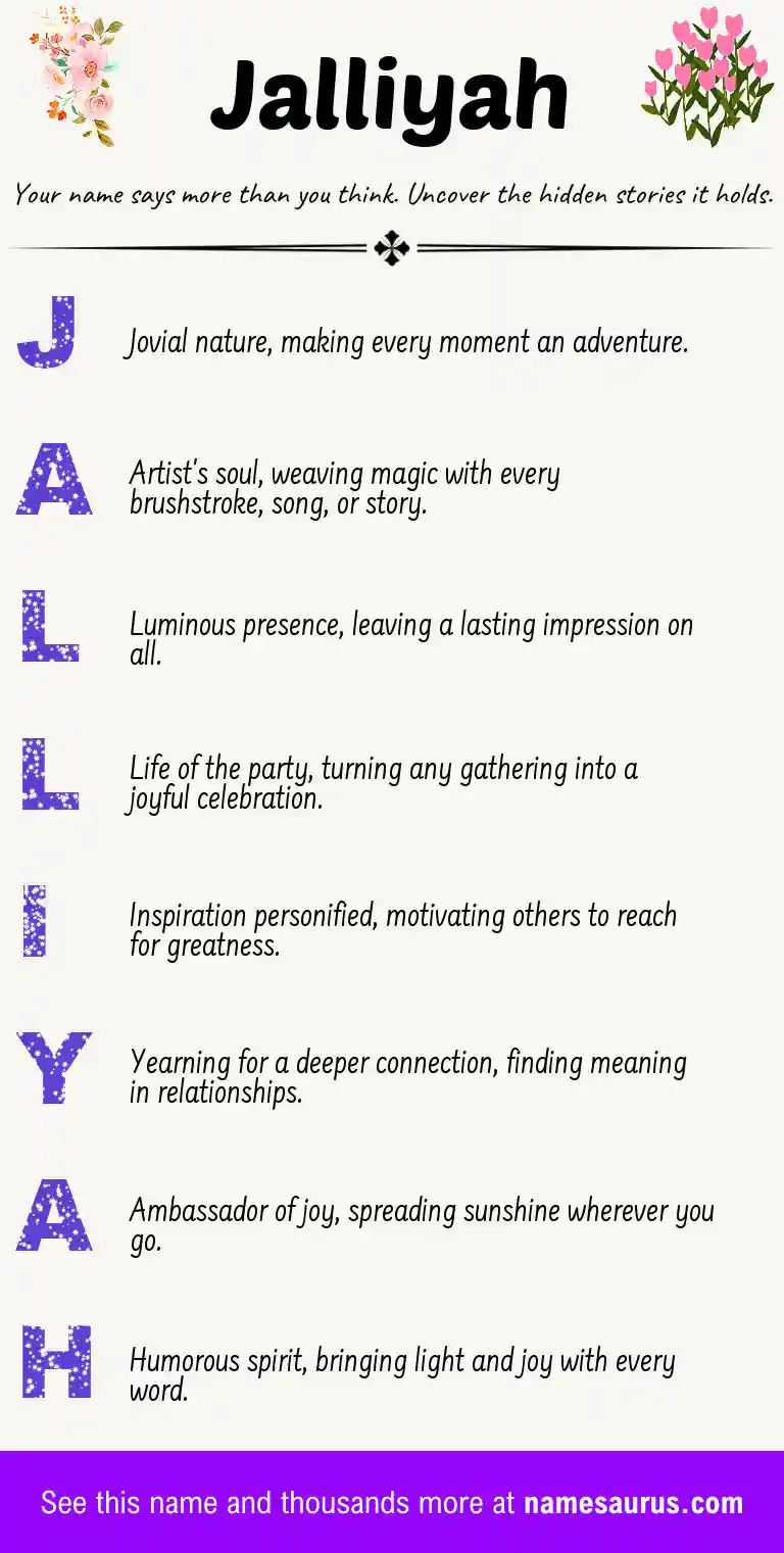 Acrostic poem about Jalliyah.